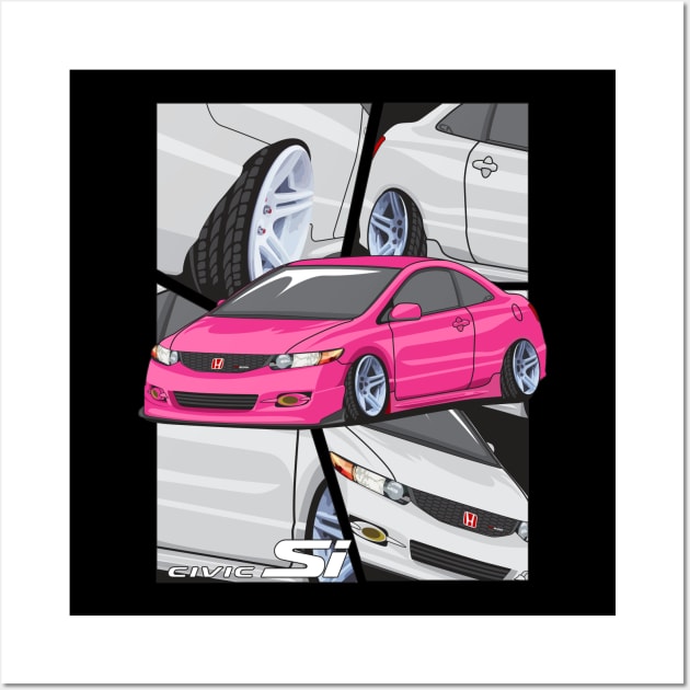 Honda Civic Si (Pink) Wall Art by zevalia